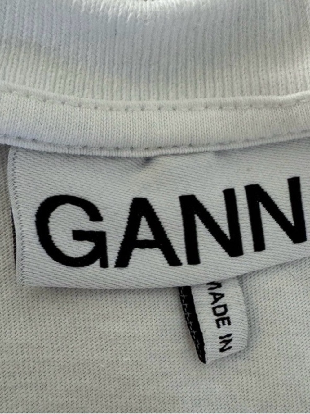 Ganni White Tee with Pink Smiley and 'GANNI HOTEL' Graphic - Picture 3 of 5